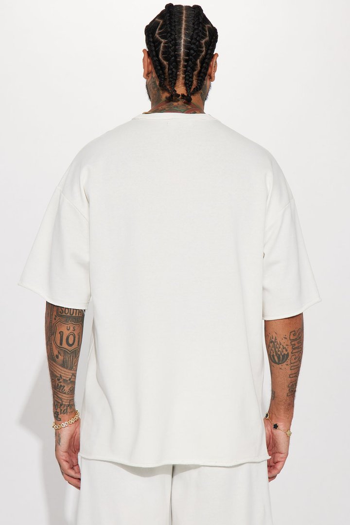 I Like How It Looks Oversized Terry Short Sleeve Tee - White