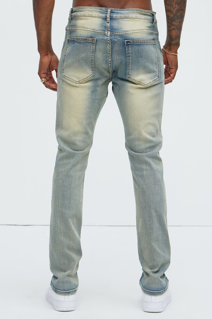Get With Me Ripped Stacked Skinny Jeans - Vintage Wash