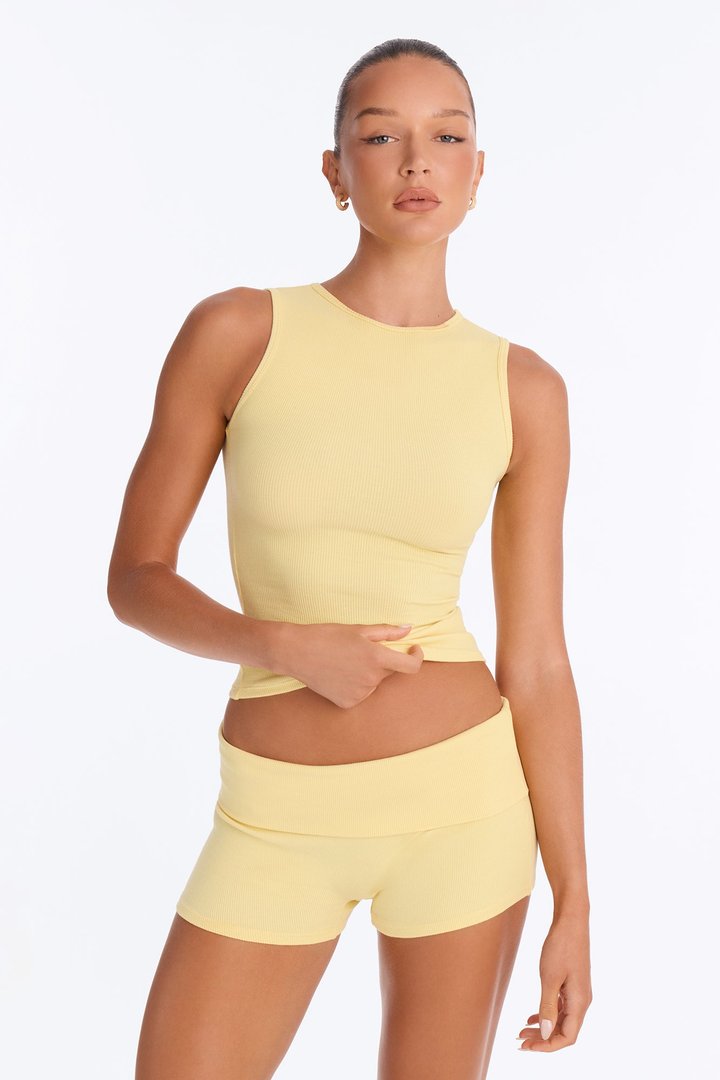 Cotton Rib Everyday Go To Tank Top - Butter Yellow