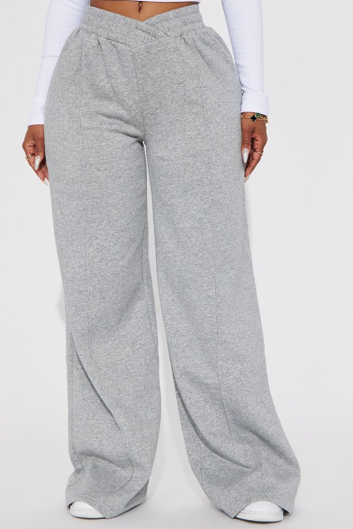 Cassandra Cross Over Lounge Pant - Heather Grey