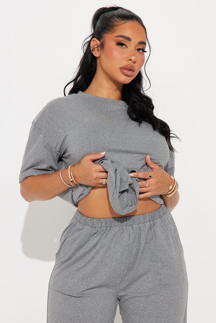 Relax Mood PJ Pant Set - Heather Grey