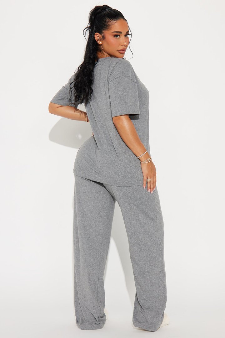 Relax Mood PJ Pant Set - Heather Grey