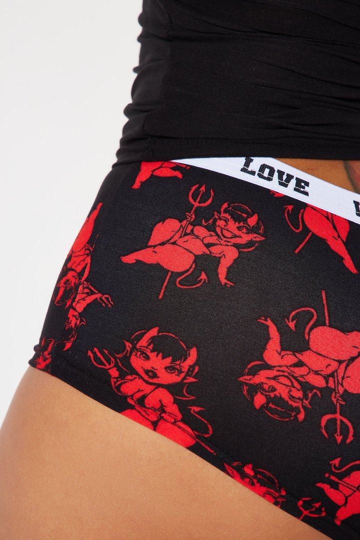 Hotter Than Hell Halloween PJ Set - Black/Red