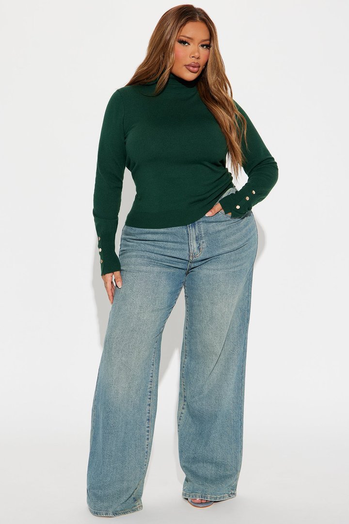 Meet Me Somewhere Turtle Neck Sweater - Hunter