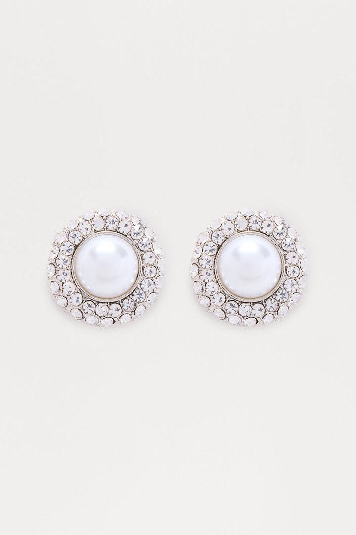 Princess Treatment Pearl Statement Earrings - Silver