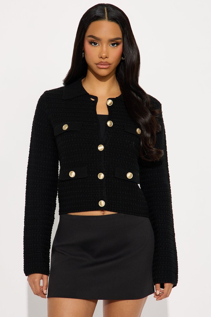 Fill Me In Cardigan - Black