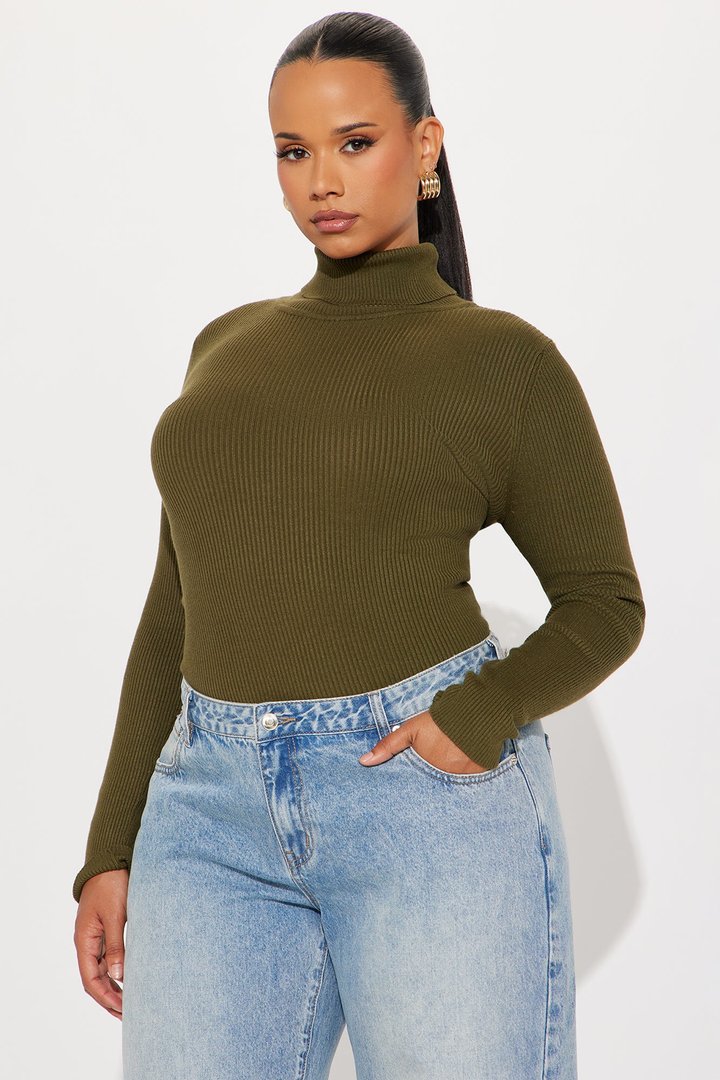 Tara Turtle Neck Sweater - Olive
