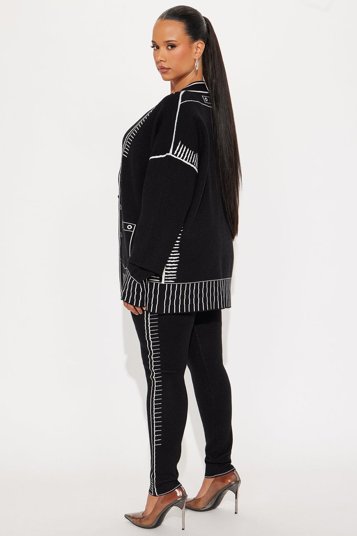 Riley Sweater Pant Set - Black/White