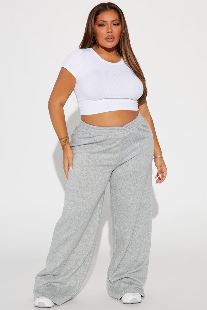 Cassandra Cross Over Lounge Pant - Heather Grey