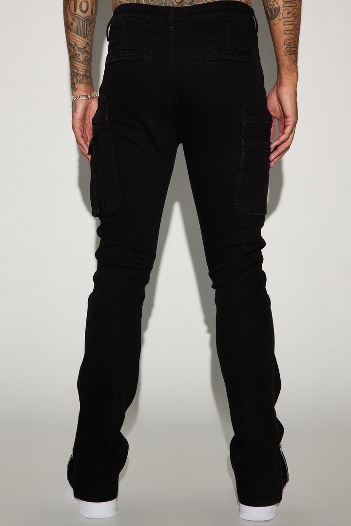 On A Good One Stacked Skinny Flare Jeans - Black