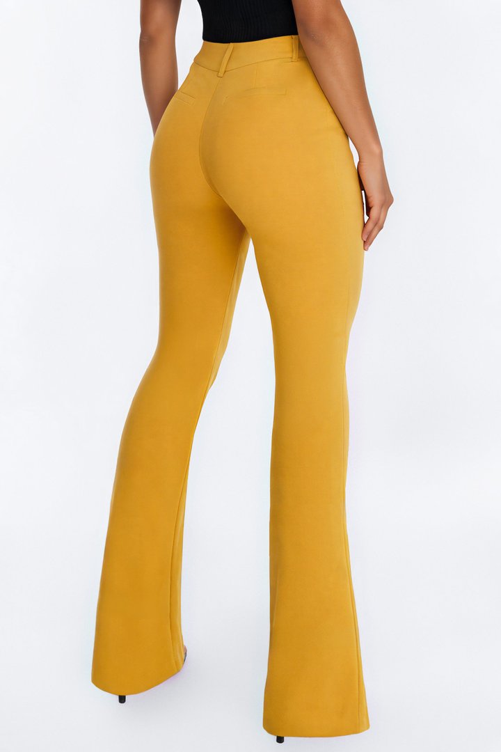 Tall Tasha Dressy High Rise Pants - Mustard