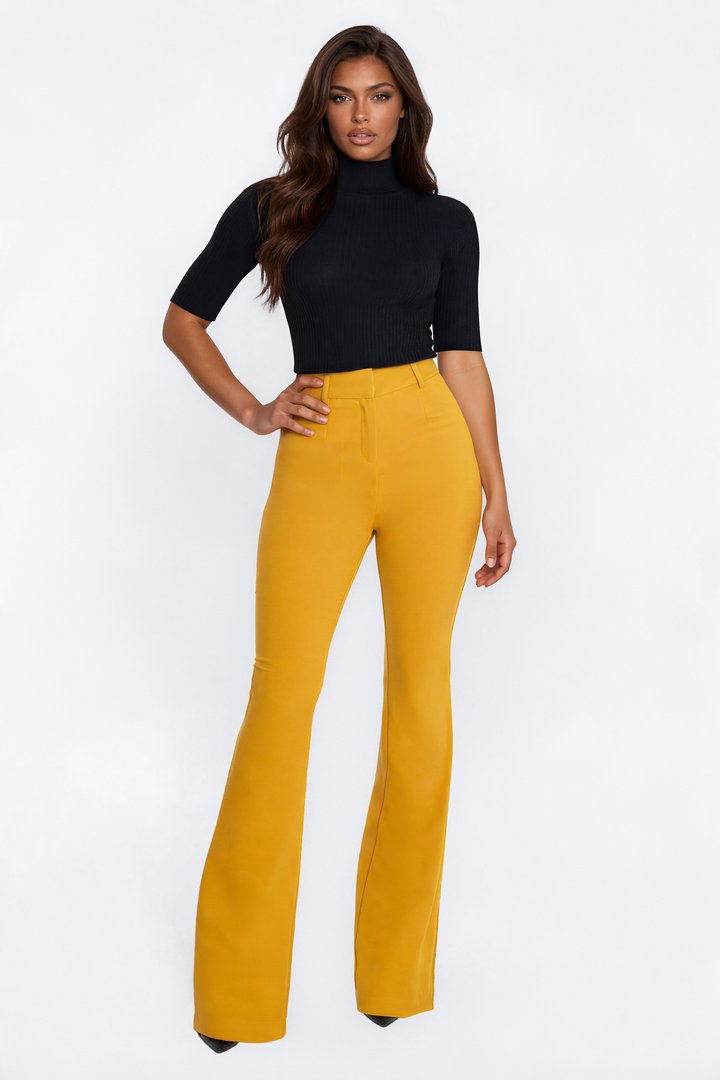 Tall Tasha Dressy High Rise Pants - Mustard