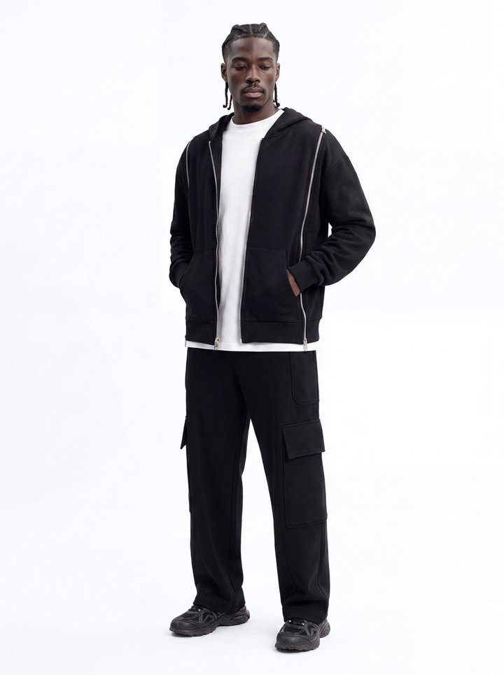 Tayson Stay Away Zip Up Hoodie - Black