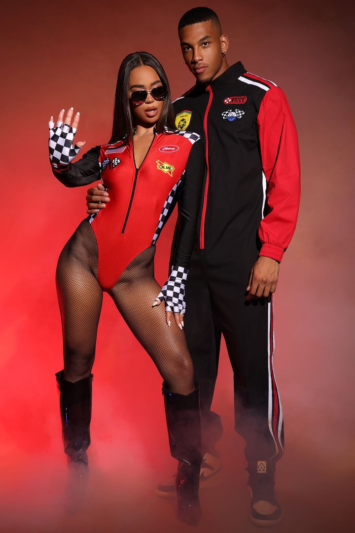 Racing In The Rari 4 Piece Costume Set - Red/Black