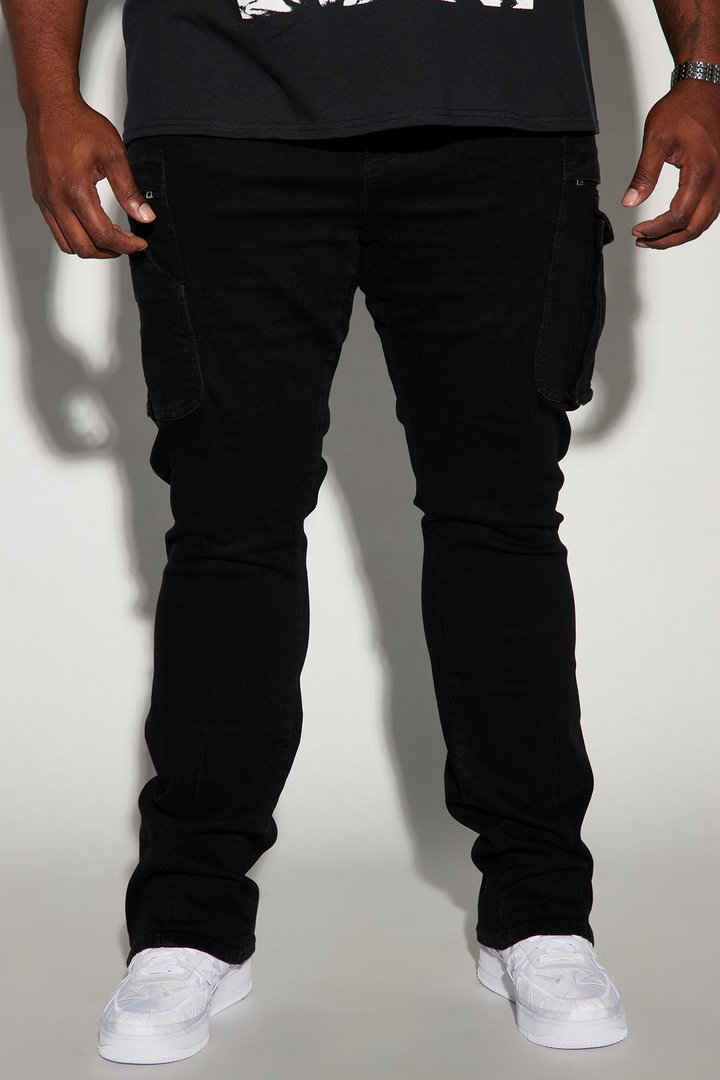 On A Good One Stacked Skinny Flare Jeans - Black