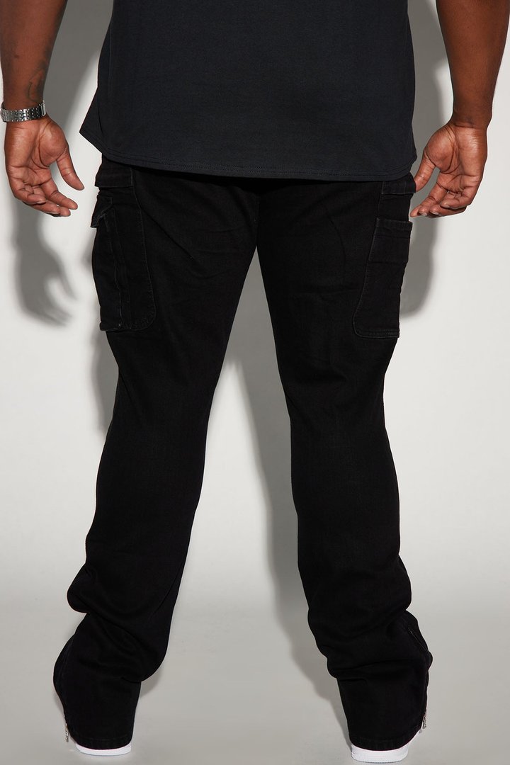 On A Good One Stacked Skinny Flare Jeans - Black