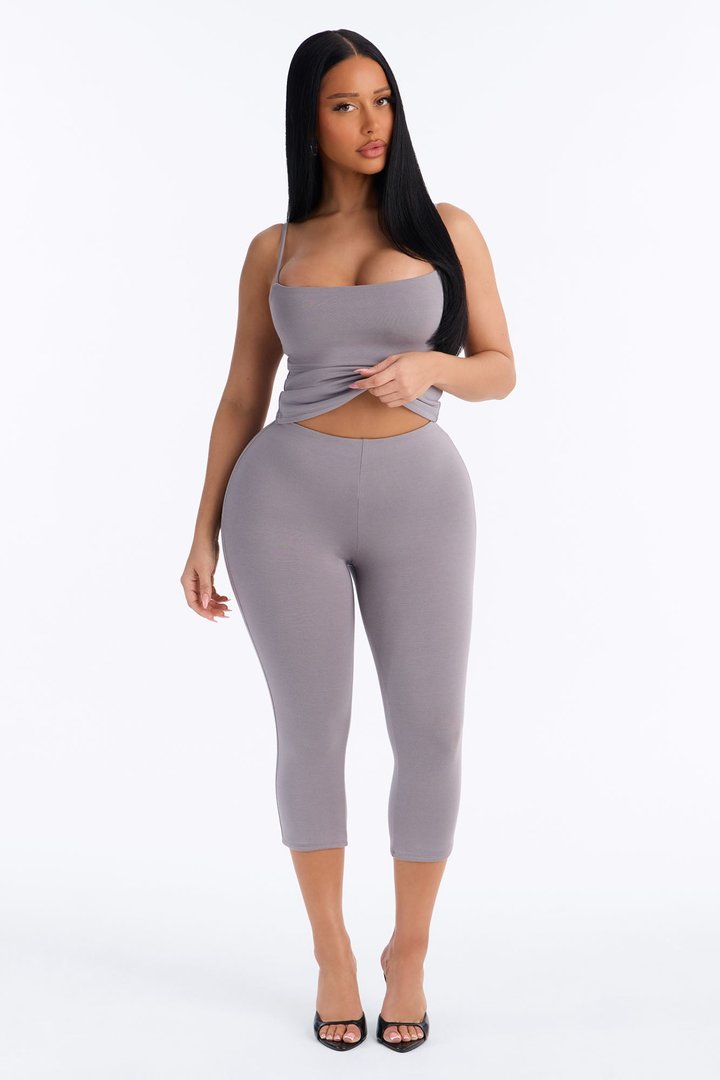 Justine Premium Modal Capri Pant - Grey
