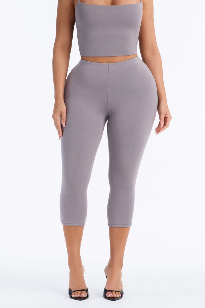 Justine Premium Modal Capri Pant - Grey