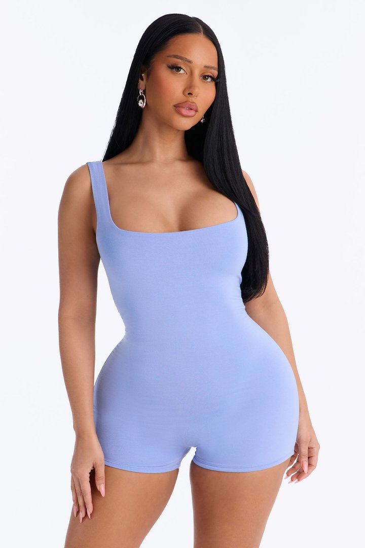 Draya Premium Modal Romper - SkyBlue