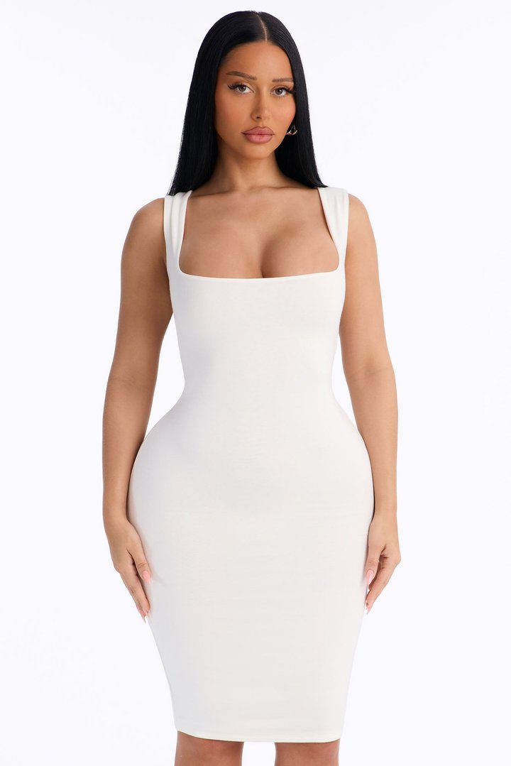 Kelsey Premium Modal Midi Dress - White