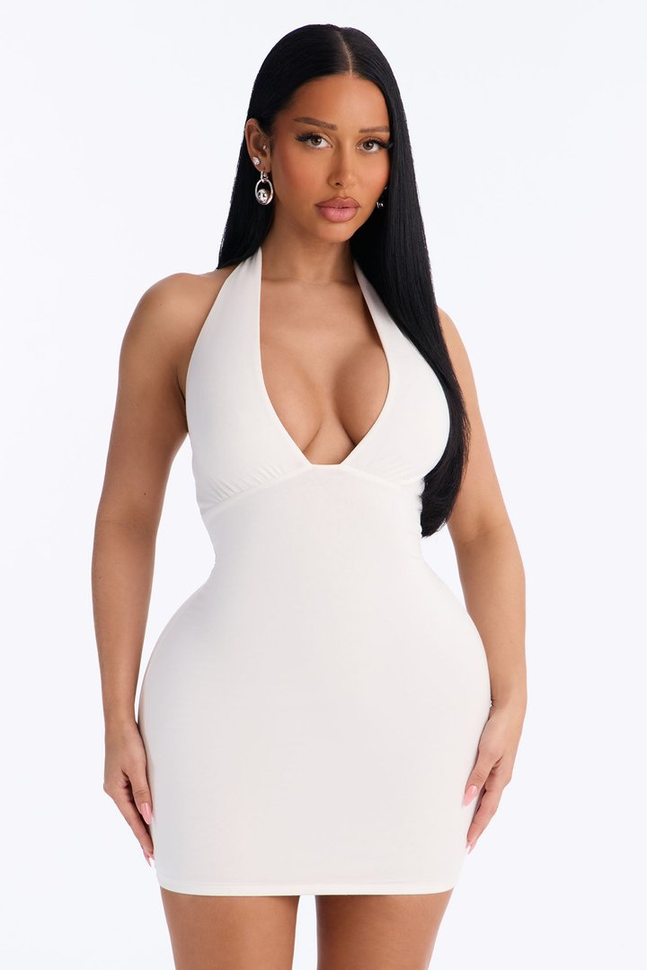 Cassie Premium Modal Mini Dress - White