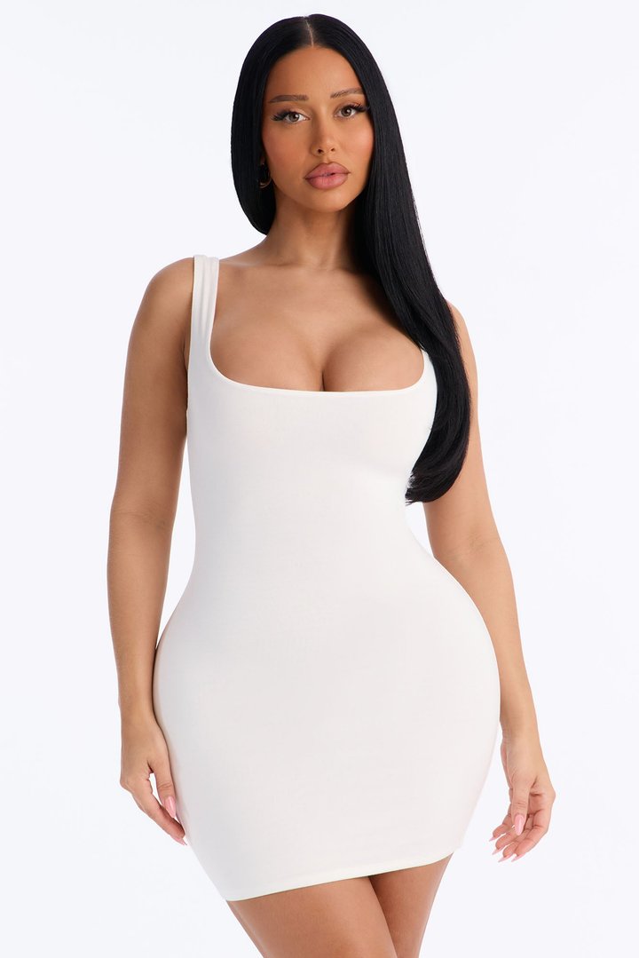 Katie Premium Modal Mini Dress - White