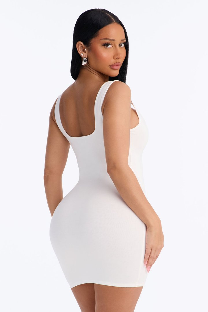 Katie Premium Modal Mini Dress - White