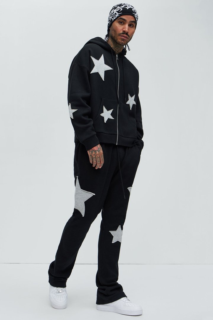 Tayson Stars Oversized Hoodie - Black