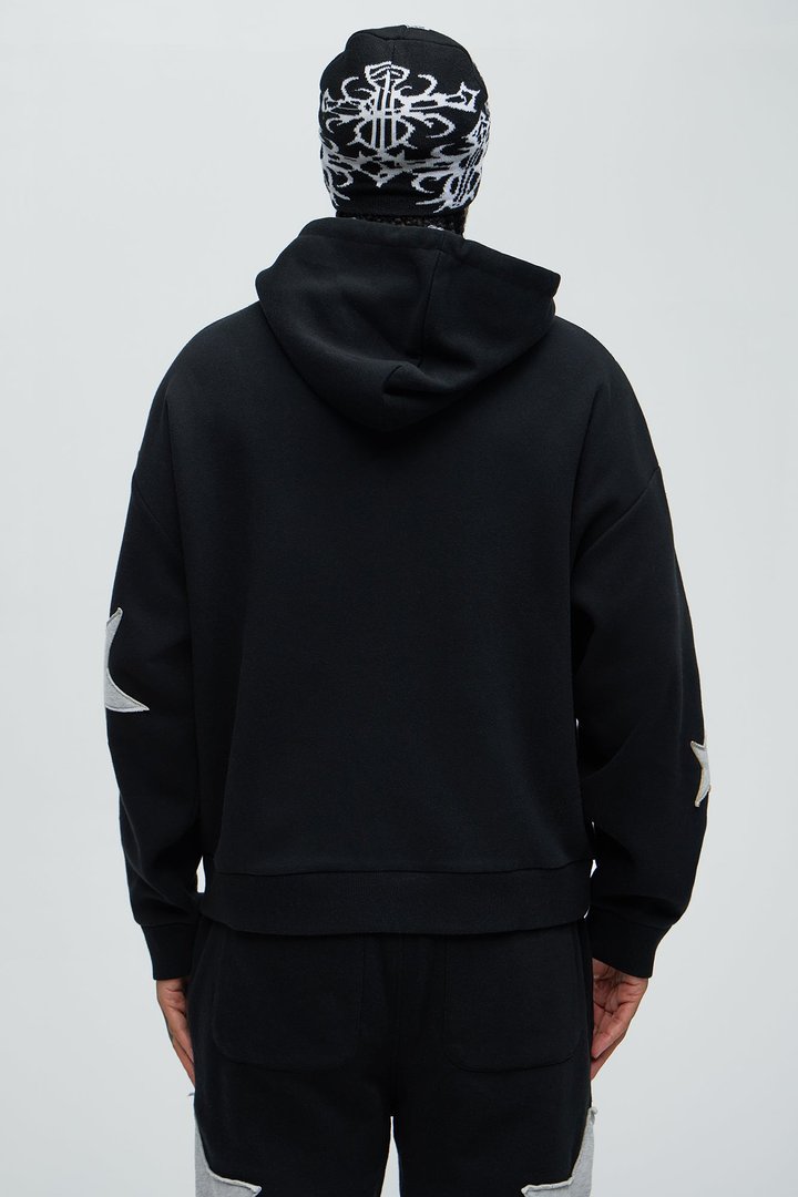 Tayson Stars Oversized Hoodie - Black