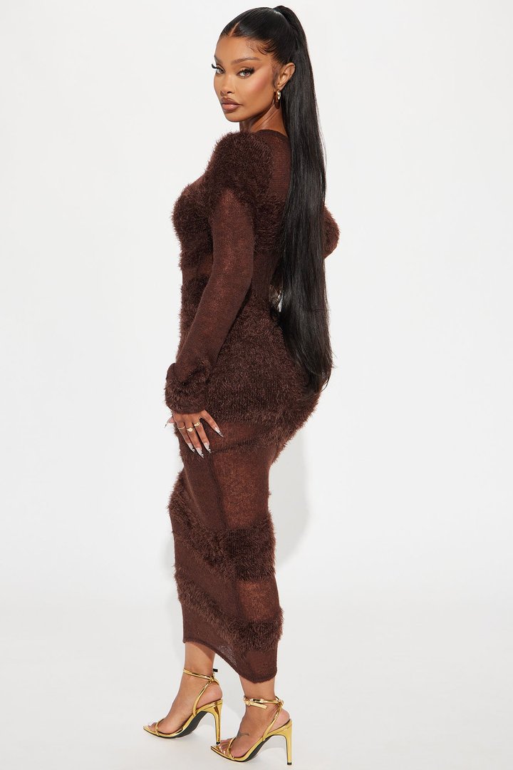 Danya Long Sleeve Maxi Dress - Brown