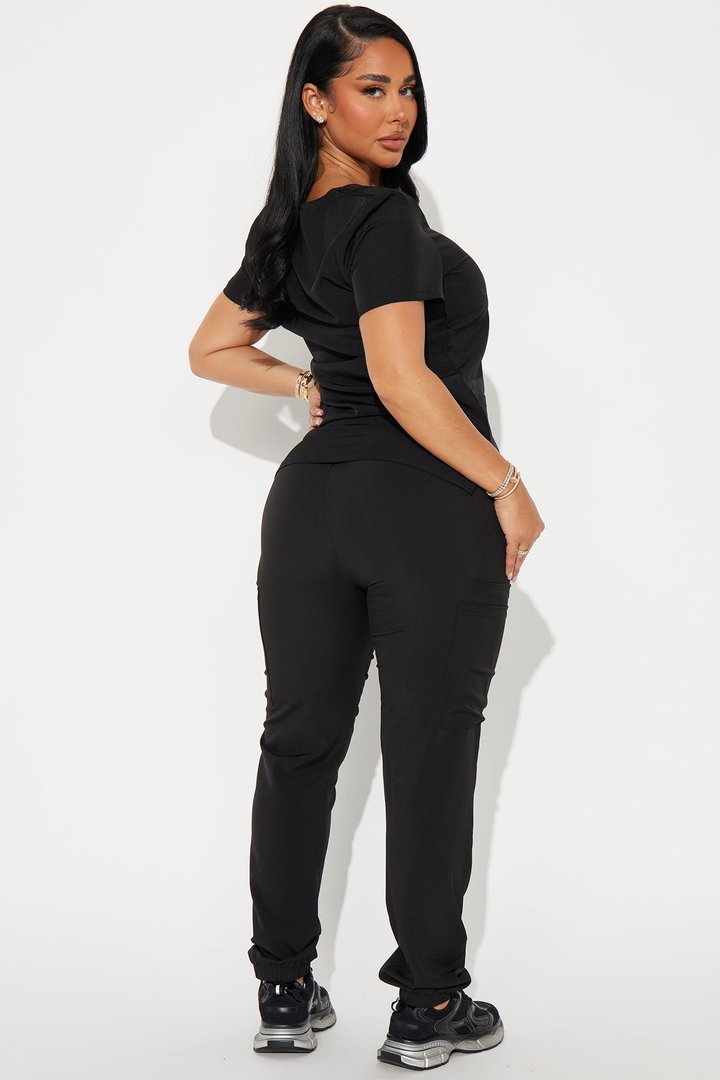 On Call Jogger Stretch Uniform Scrub Set - Black
