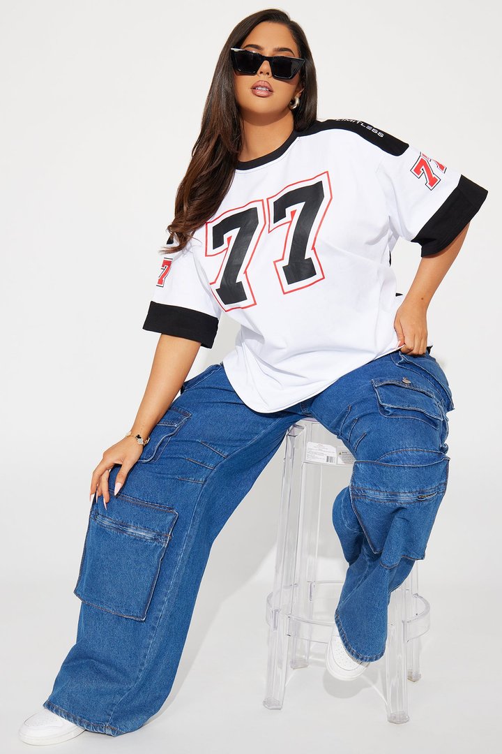 Half Time Oversized Tee - White/combo