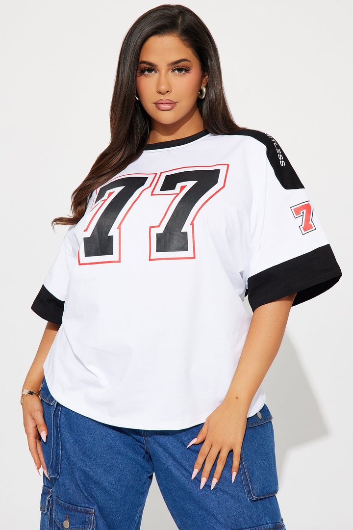 Half Time Oversized Tee - White/combo