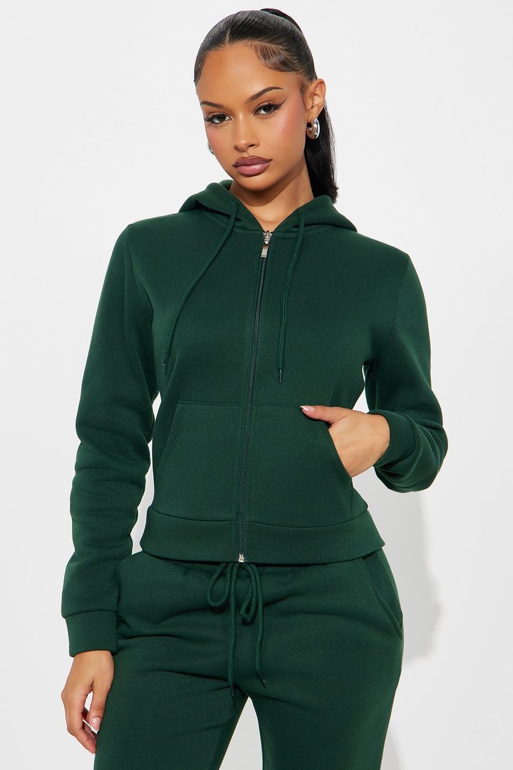 Candice Zip Up Hoodie - Hunter