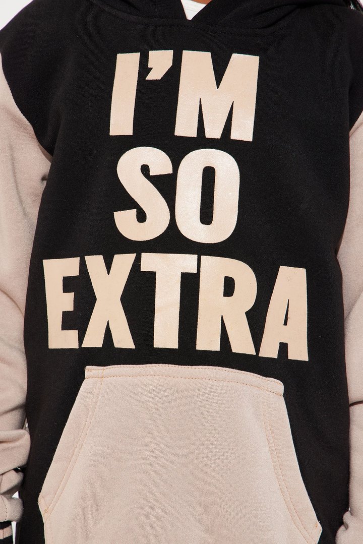 Mini I'm So Extra Fleece Set - Grey/Black
