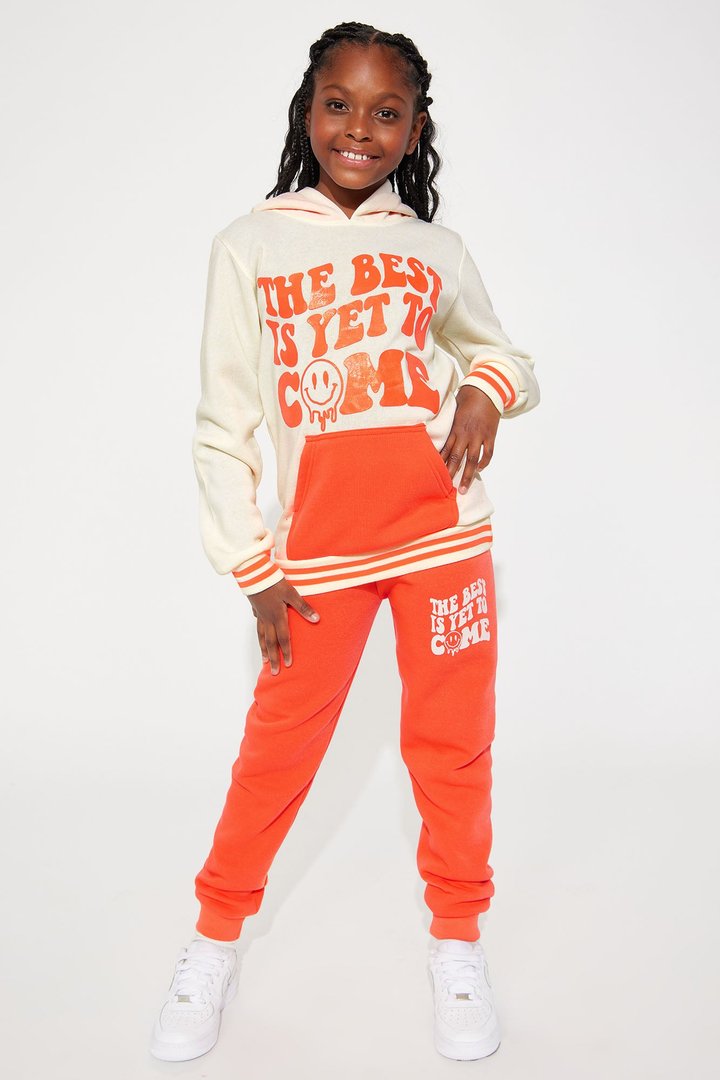 Mini The Best Is Yet To Come Fleece Set - Orange/combo