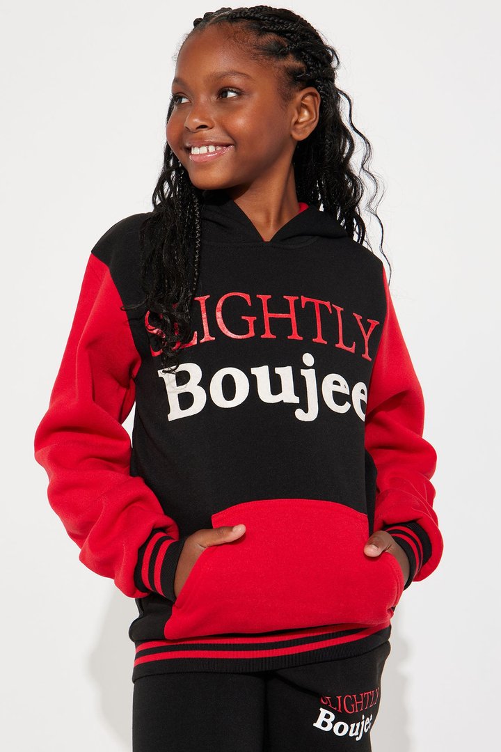 Mini Slightly Boujee Fleece Set - Red/Black
