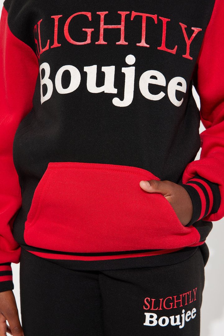 Mini Slightly Boujee Fleece Set - Red/Black