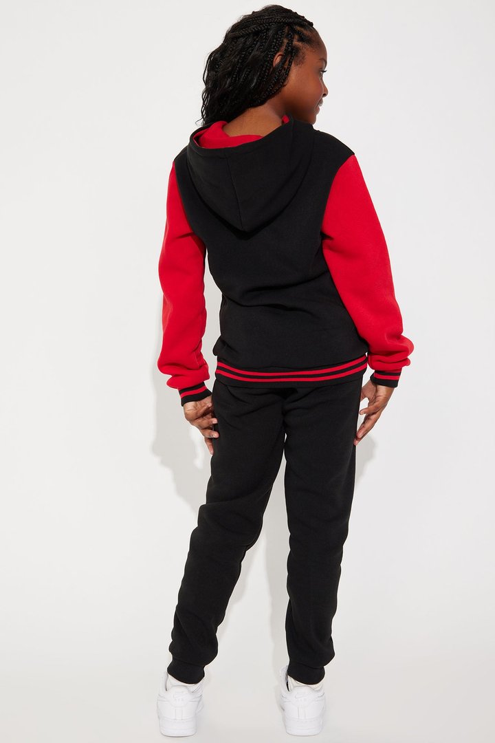 Mini Slightly Boujee Fleece Set - Red/Black