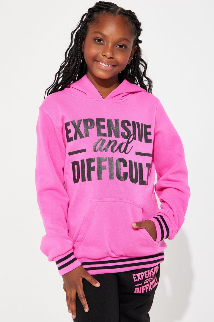 Mini Expensive And Difficult Fleece Set - Black/Pink
