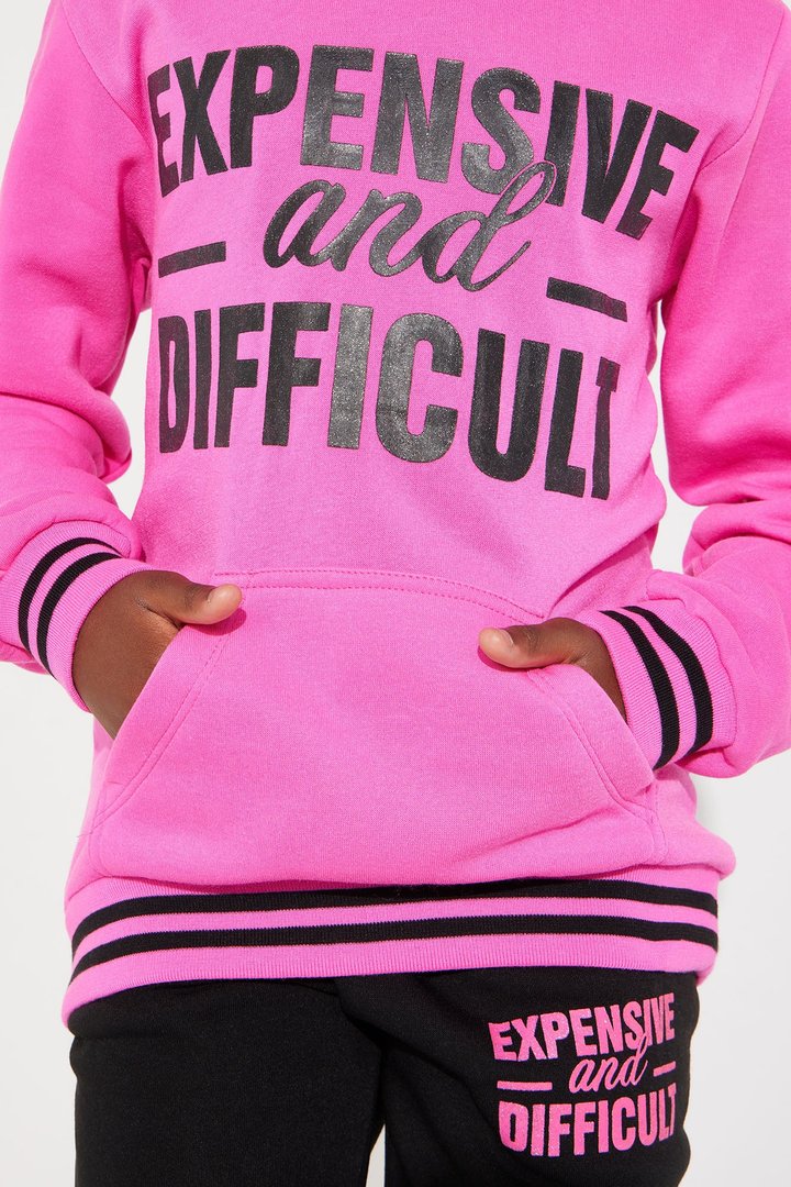 Mini Expensive And Difficult Fleece Set - Black/Pink
