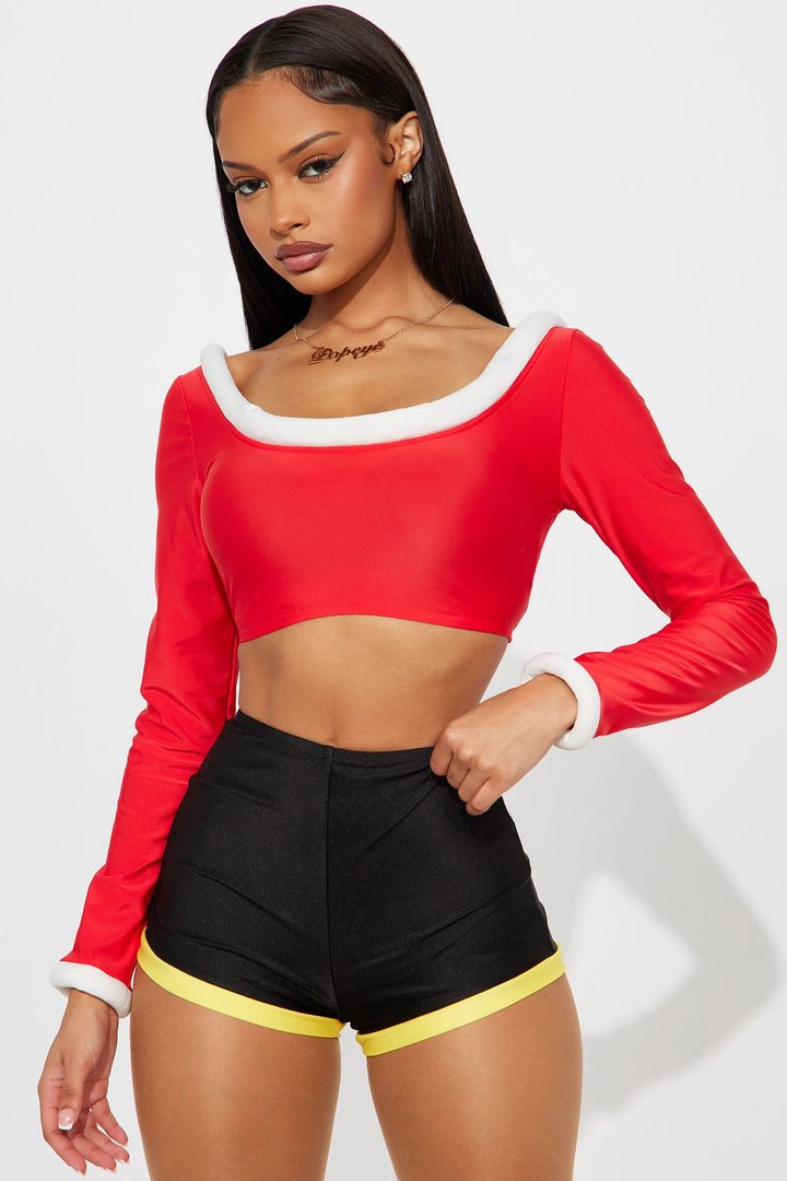 Rub Me In Oyl 4 Piece Costume Set - Red/combo