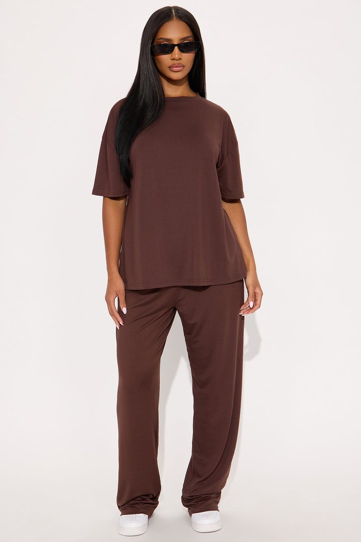 Relax Mood PJ Pant Set - Chocolate