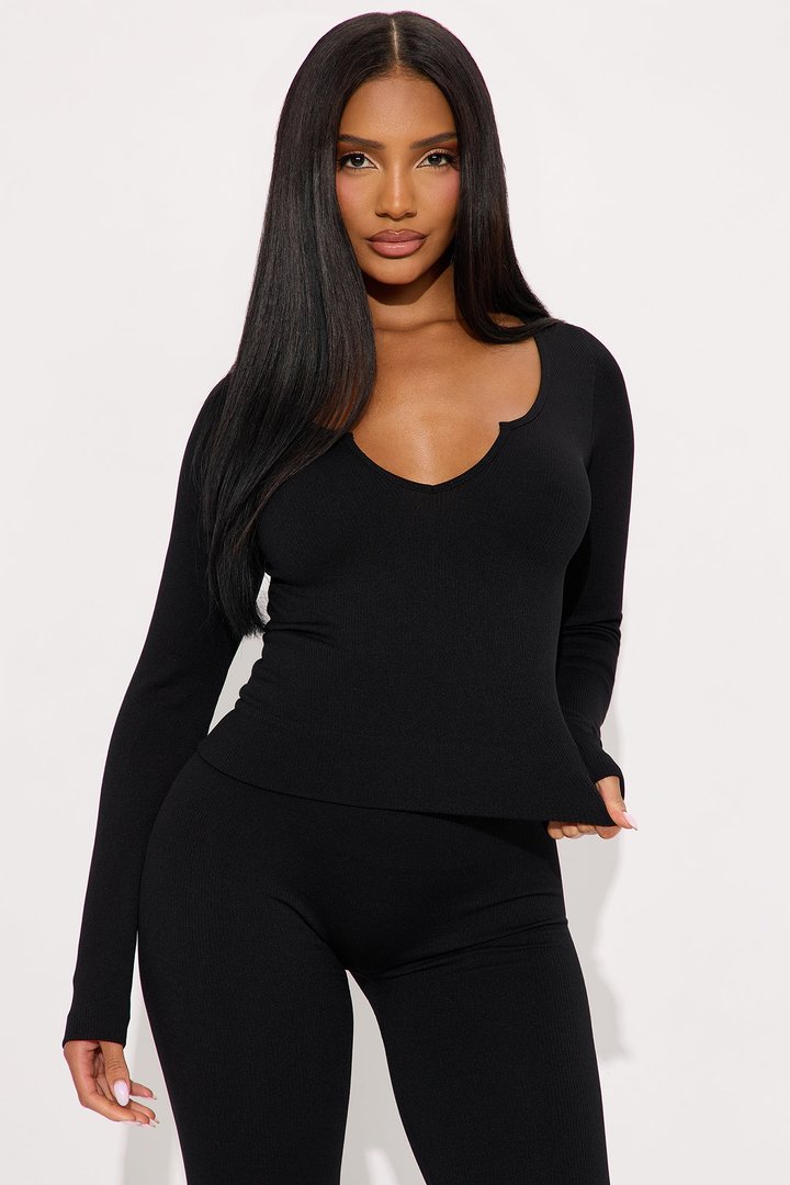 Mark My Words Seamless Legging Pant Set - Black