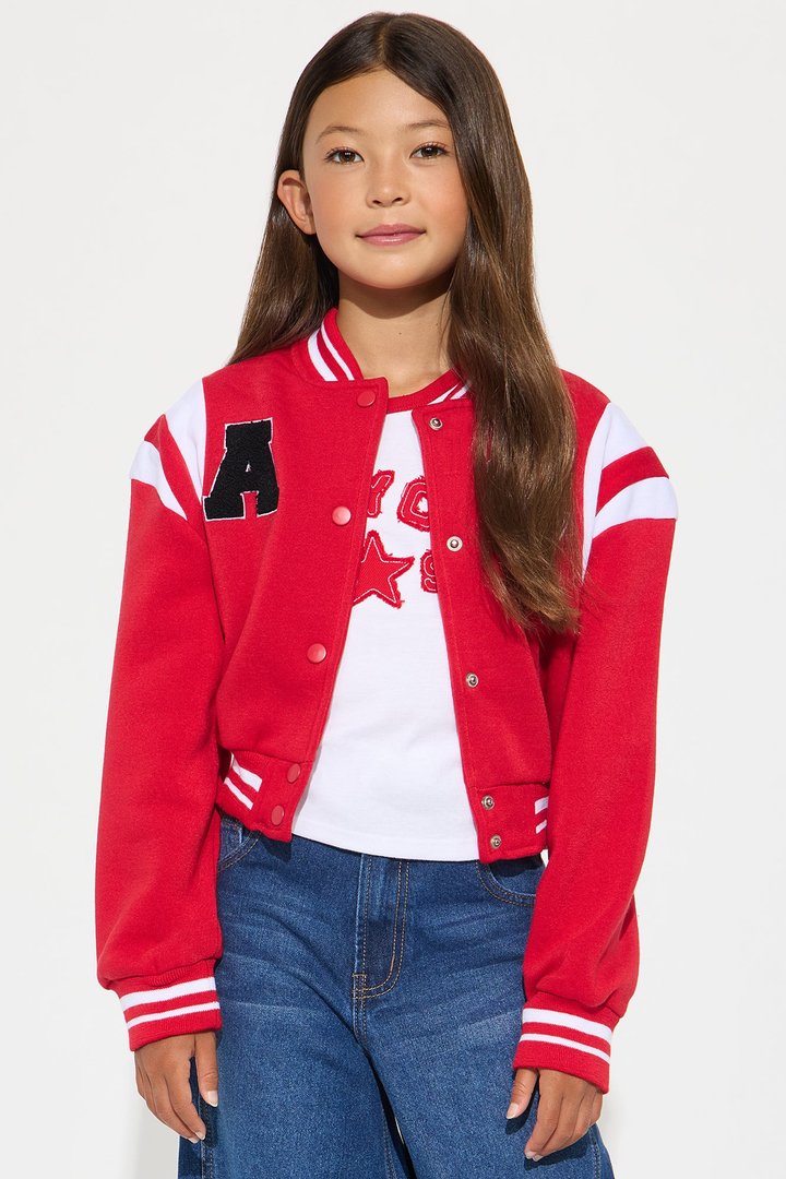 Mini Games To Play Varsity Jacket - Red/combo