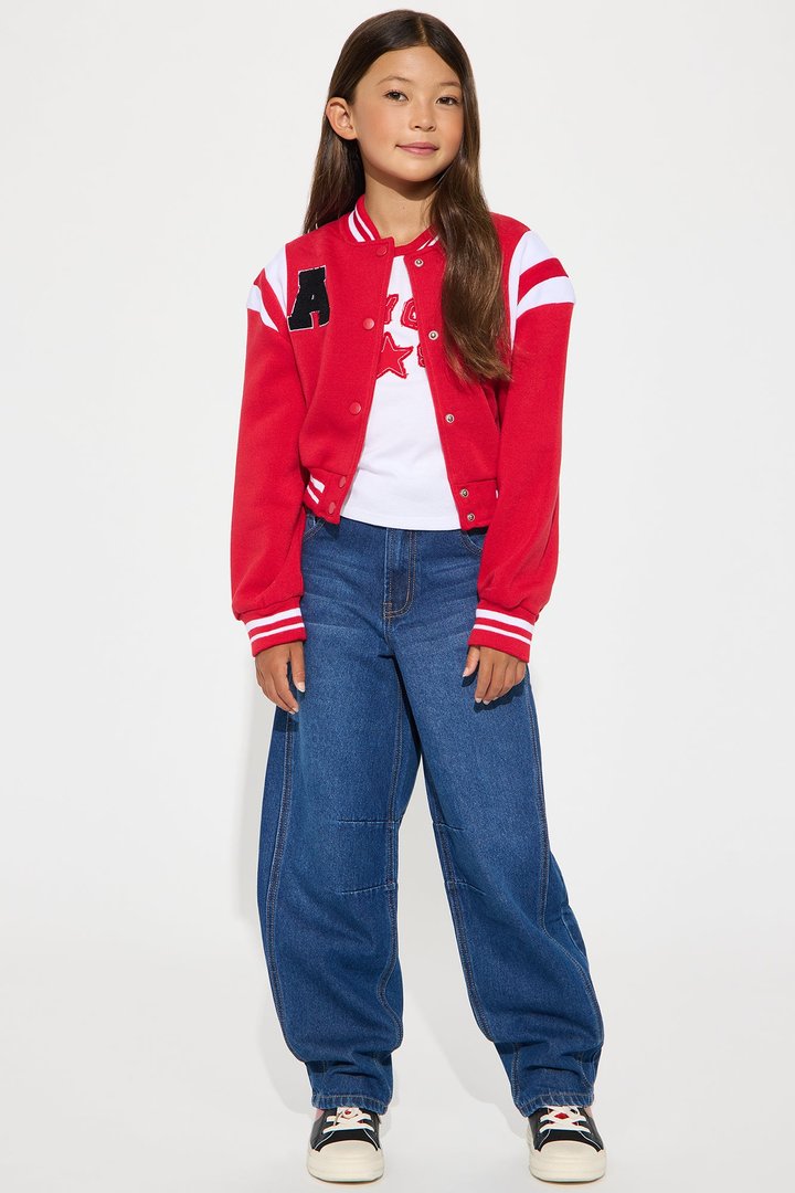 Mini Games To Play Varsity Jacket - Red/combo