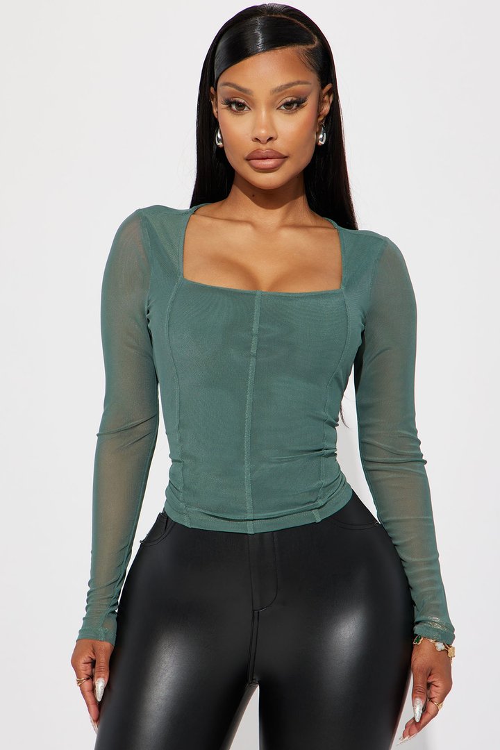 Monroe Mesh Top - Green