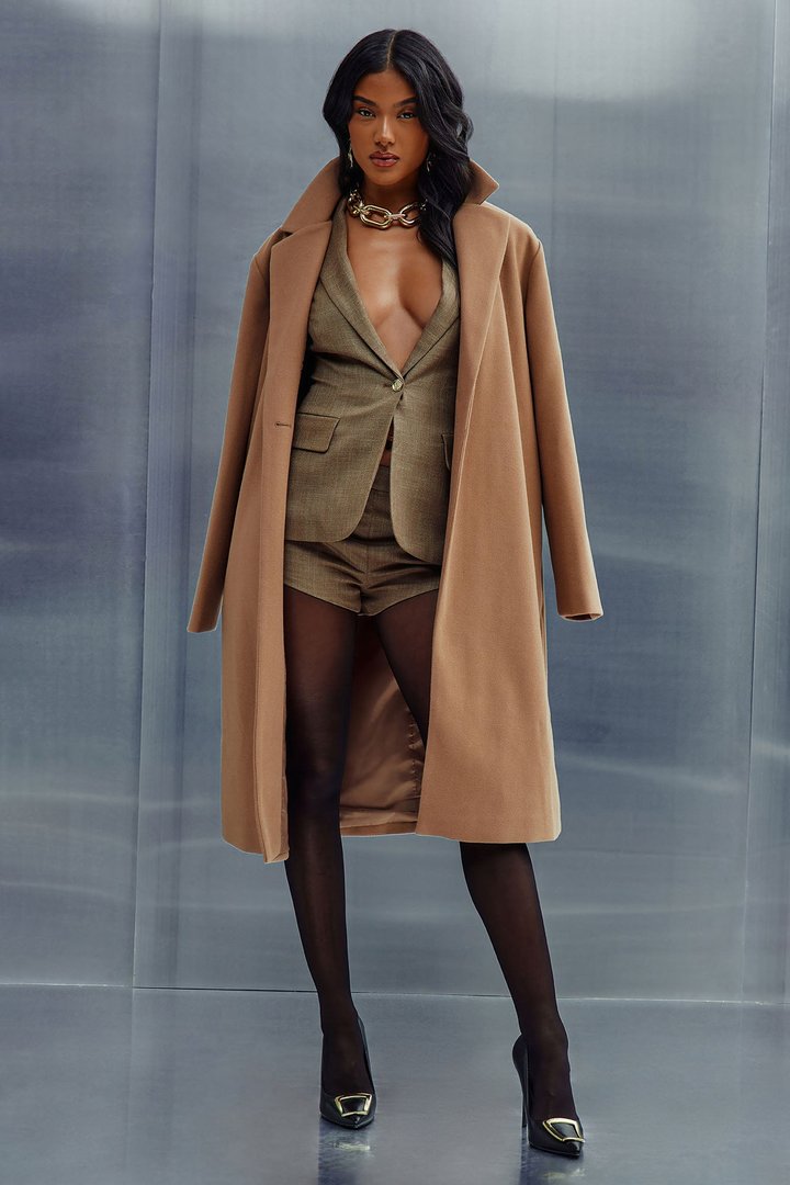 Melina Blazer Short Suit Set - Brown