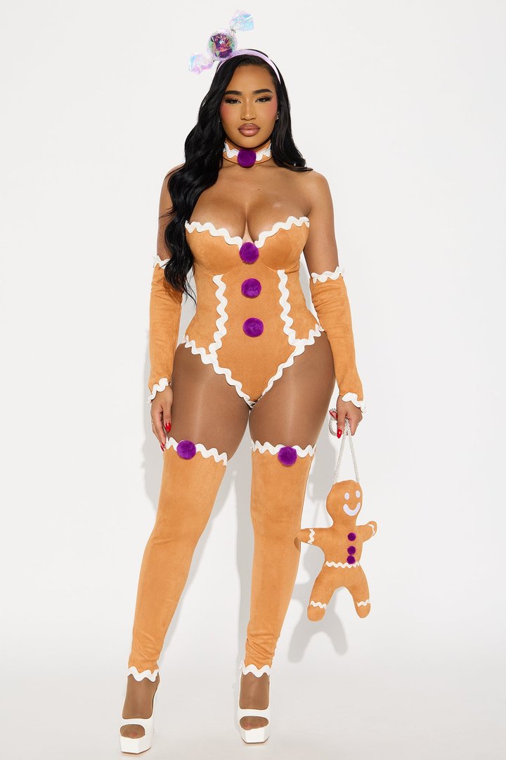 Gingerbabe 6 Piece Costume Set - Tan/Multi