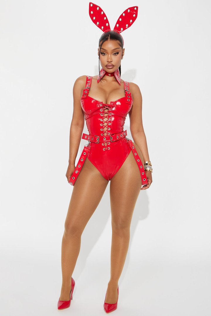 Bunny Bondage Baby 5 Piece Costume Set - Red